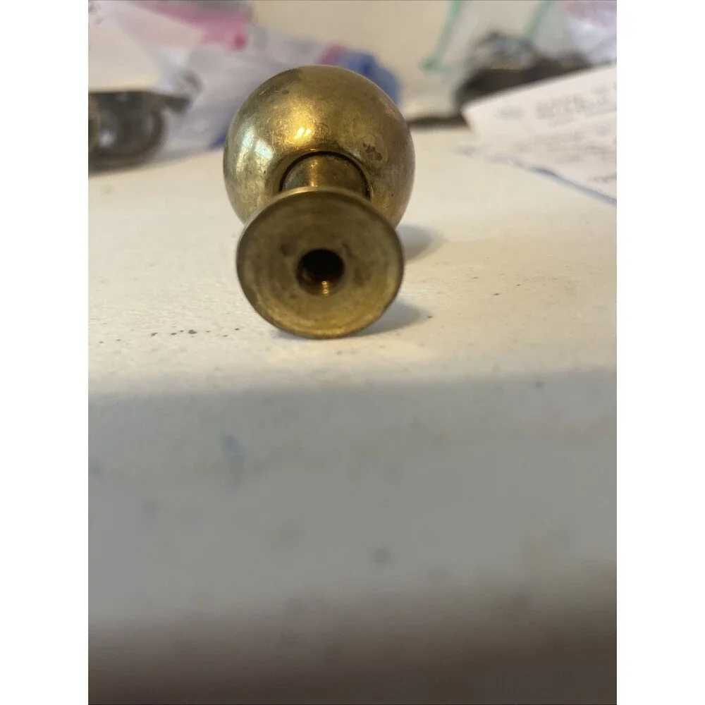 Vintage Heavy Solid Brass Ball Knob 2 Inch Diameter Weighs 5.8 Ounces